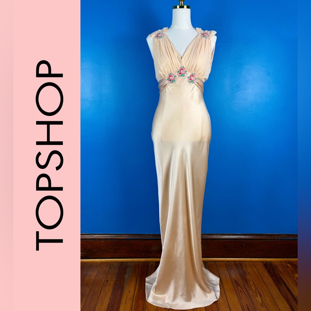TOPSHOP Bridal Collection Silk Evening Gown, Size 6